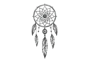 dreamcatcher with feathers for the memory of my grandma, slim tattoo idea