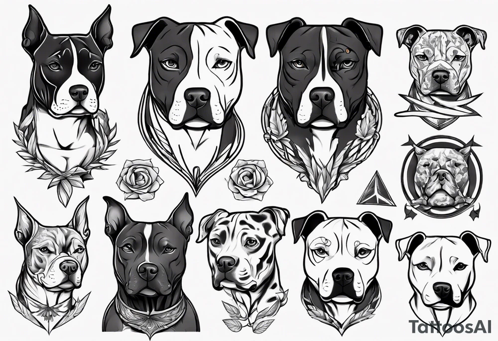 American Staffordshire terrier tattoo idea