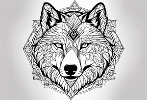 Abstract wolf face , tree of life tattoo idea