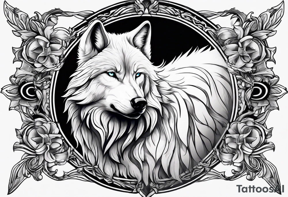 white wolf tattoo idea