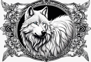 white wolf tattoo idea
