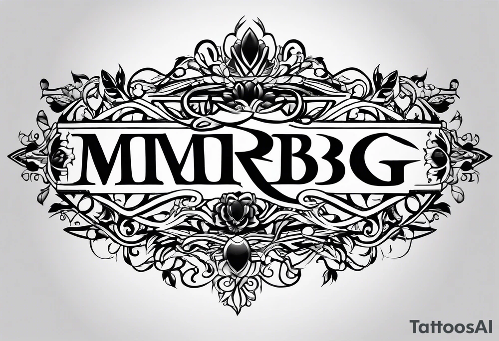 letters: "MRBG" underlined, equally separated
simple, clear, plain, unadorned, no background tattoo idea