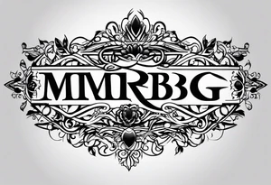 letters: "MRBG" underlined, equally separated
simple, clear, plain, unadorned, no background tattoo idea