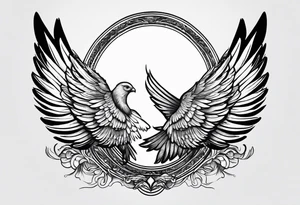 Baby’s hand print and wings tattoo idea