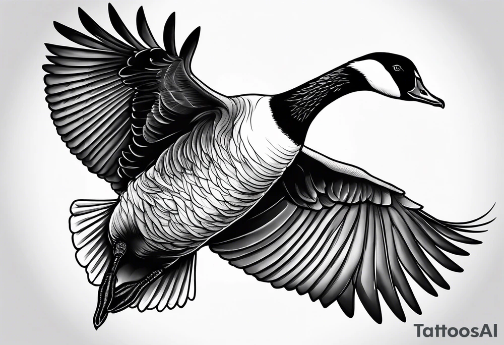 canadian goose trying to fly tattoo idea