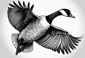 canadian goose trying to fly tattoo idea
