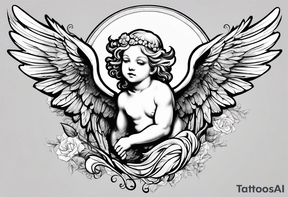 Cherub flying tattoo idea
