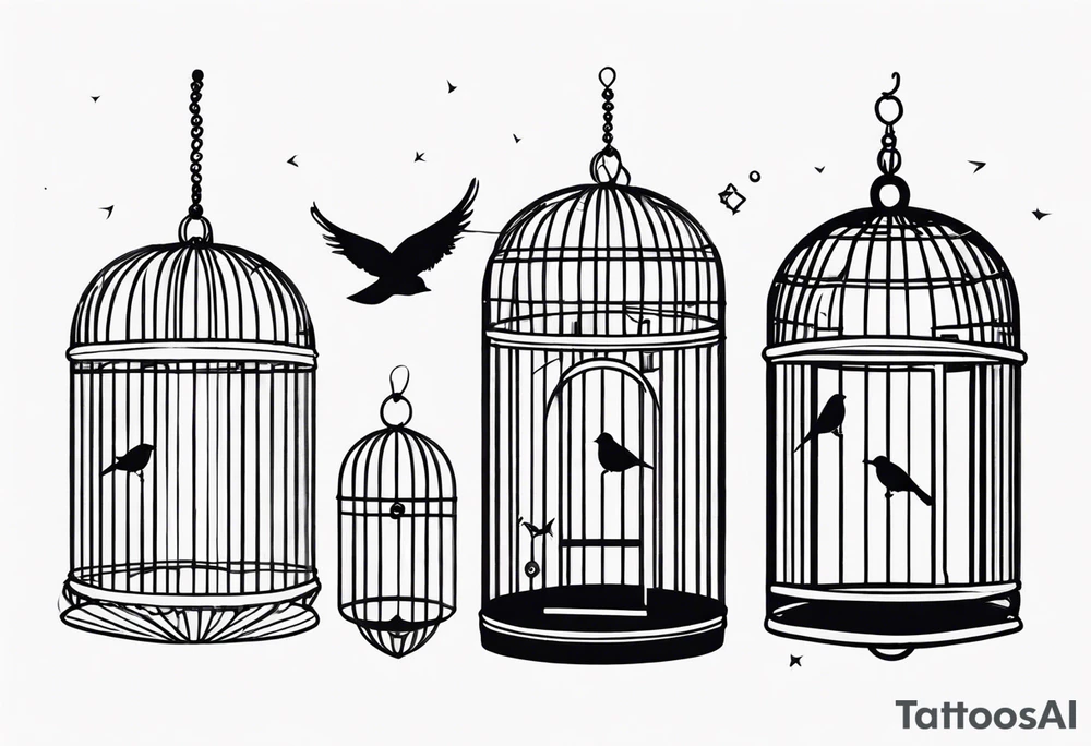 Bird cage tattoo idea