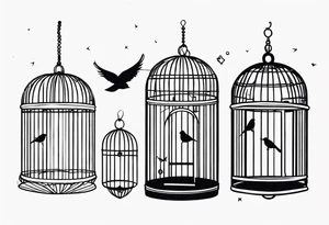 Bird cage tattoo idea