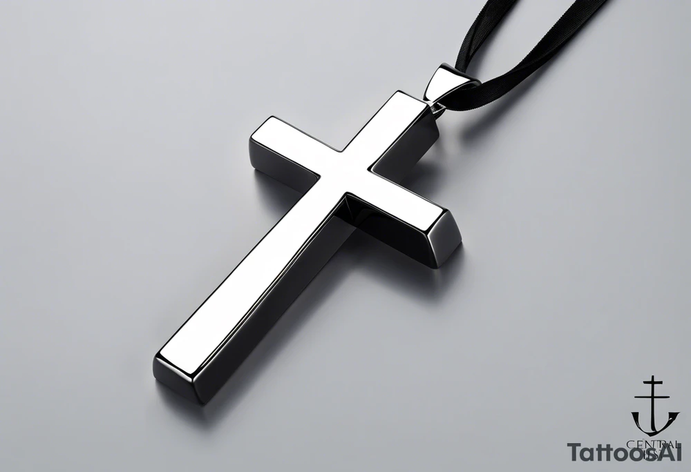 The central focus is a sleek, minimalist cross, symbolizing faith or personal beliefs. Wrapped around the cross is a delicate ribbon, elegantly inscribed with the words “Stay true to who you are.” The ribbon serves as a reminder of self-identity and staying authentic to oneself. Behind the cross, a vibrant gradient of warm colors resembling a sunset creates a striking backdrop, infusing the tattoo with a sense of tranquility and hope. tattoo idea