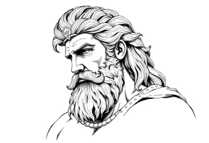 GREEK GOD LOOKING OVER HIS EMPIRE tattoo idea