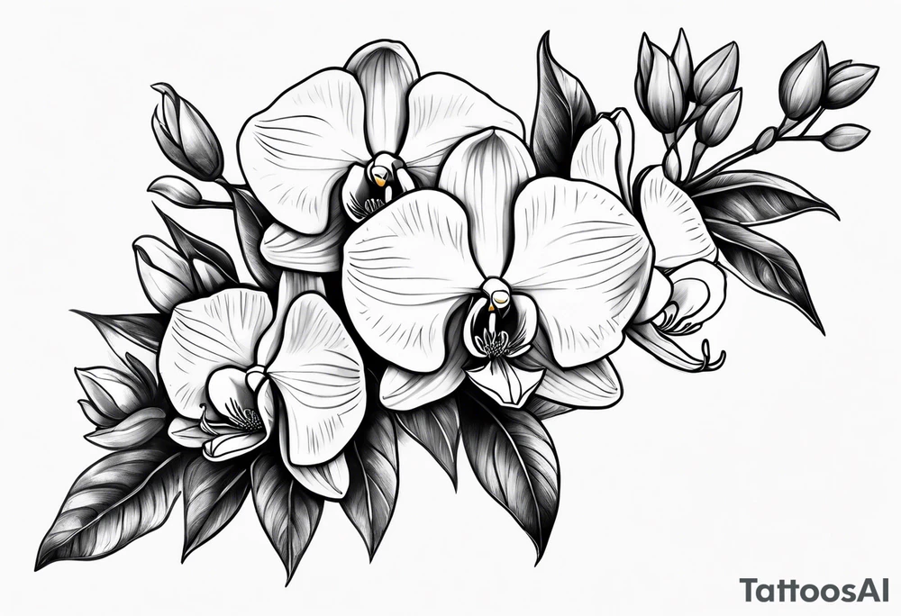 Orquídea e Bougainvillea delicadas tattoo idea