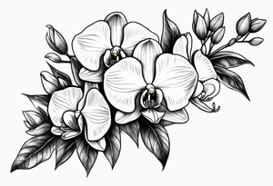 Orquídea e Bougainvillea delicadas tattoo idea