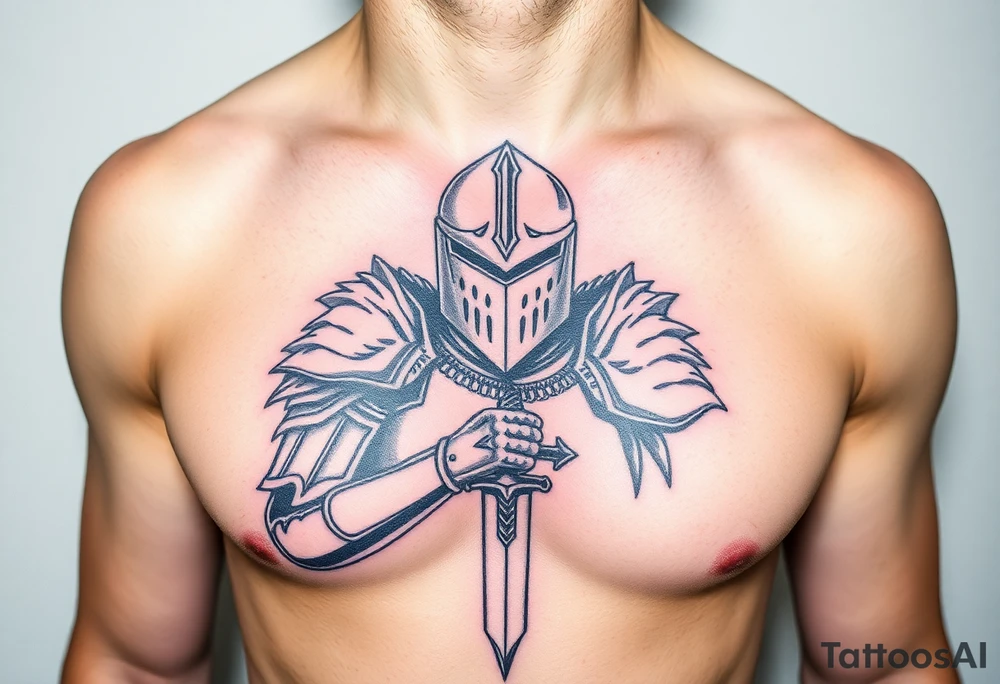 realistic
knight tattoo idea