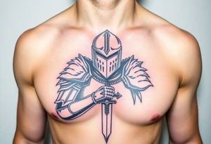 realistic
knight tattoo idea