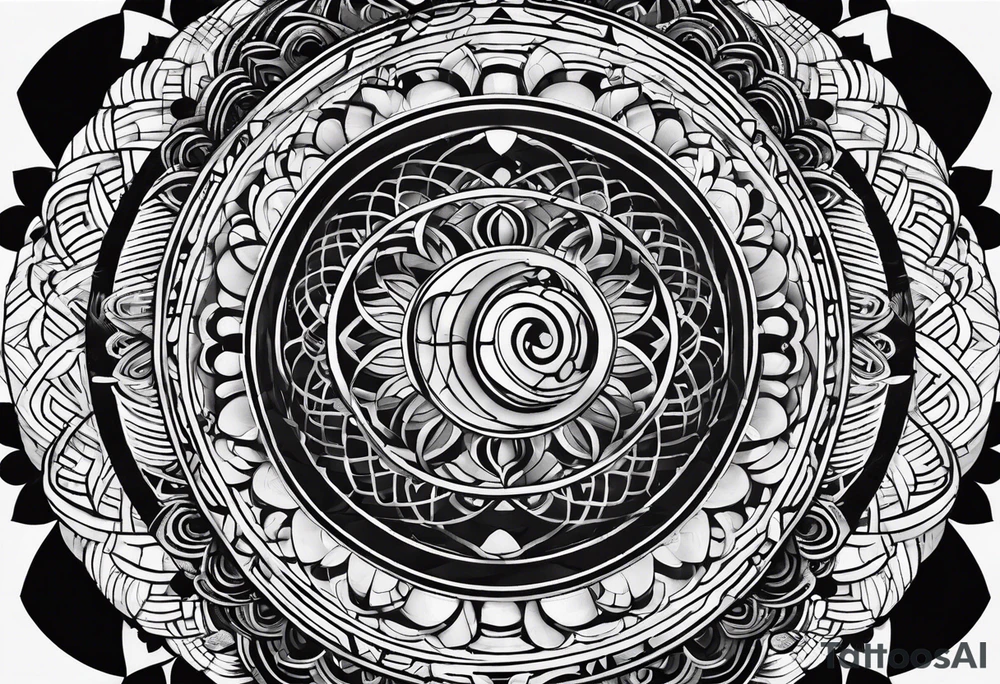 concentric black circles tattoo idea