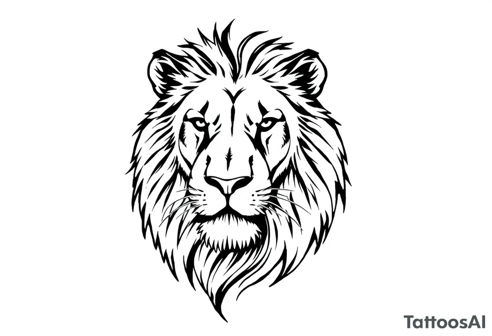 powerful majestic lion, close-up tattoo idea