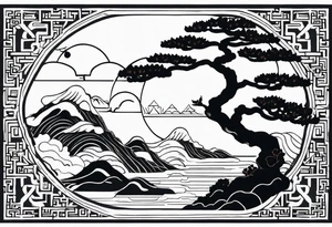 ukiyoe, bonsai tattoo idea