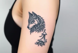 Wolf facing forward, Ghost of Tsushima below that tattoo idea