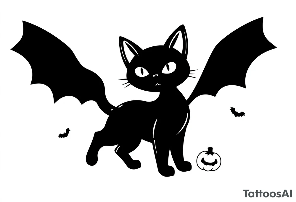 Halloween black cat tattoo idea