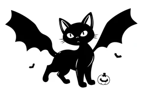 Halloween black cat tattoo idea