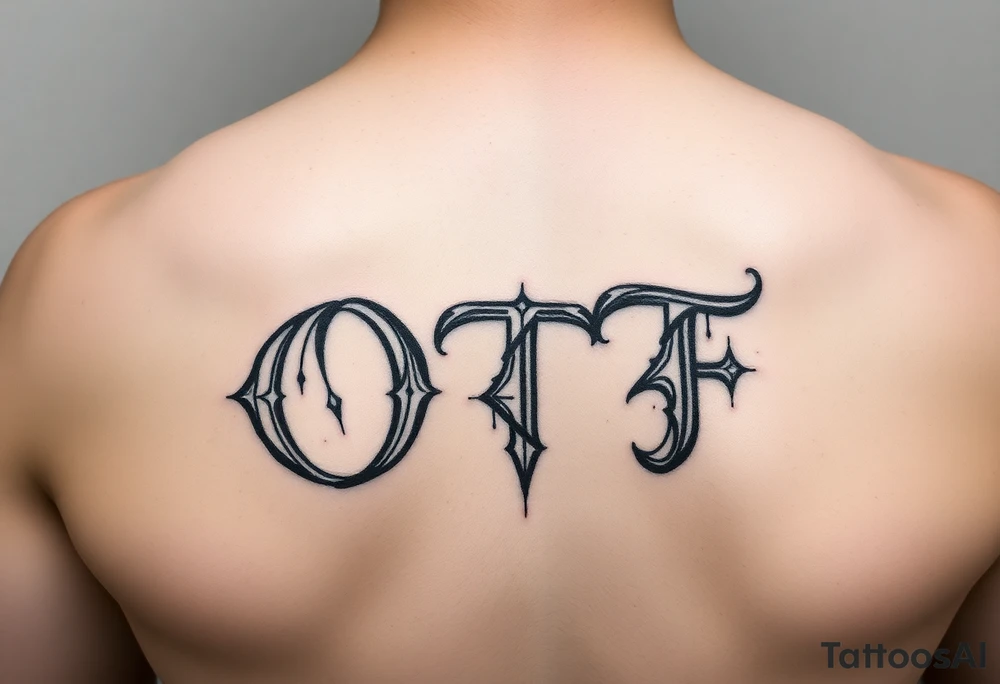 Paint brush stroke. Initials "OTF" tattoo idea