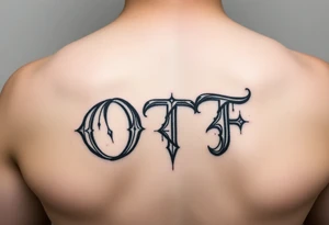 Paint brush stroke. Initials "OTF" tattoo idea