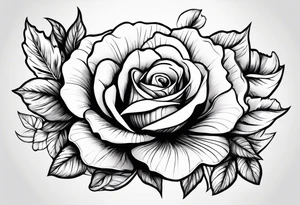 Shell with rose tattoo idea
