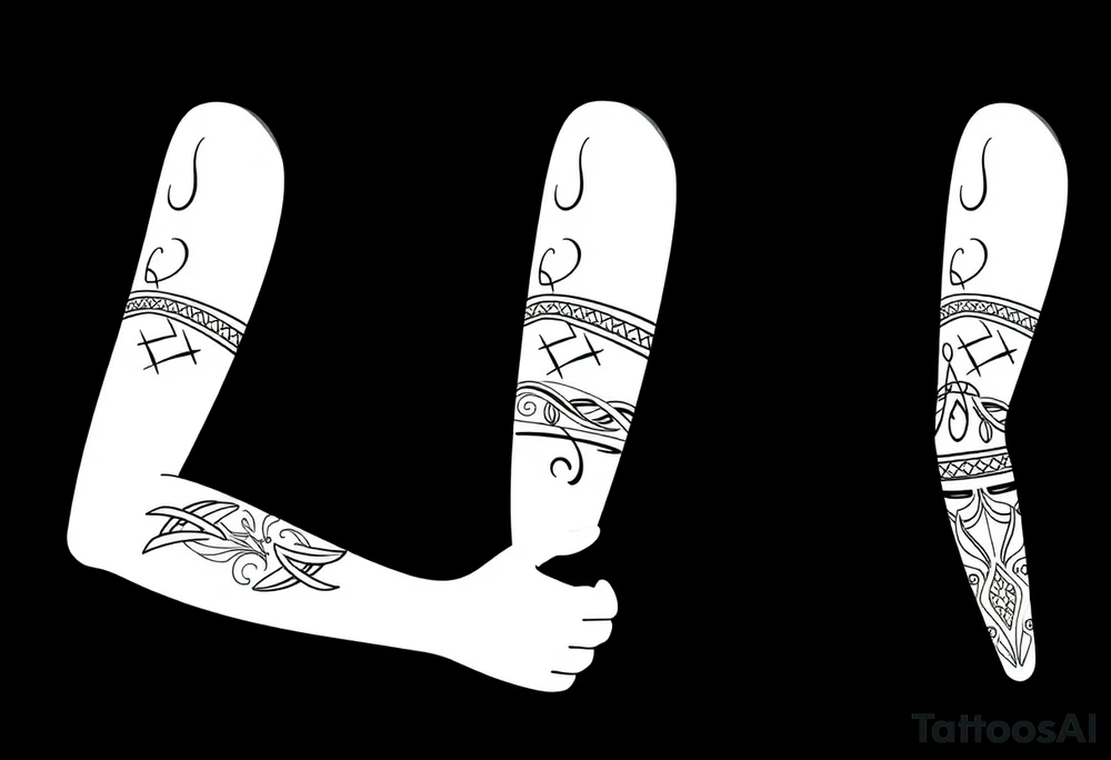 tribal pattern
and bands celtic black and white shading full sleeve simple tattoo idea