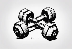 dumbbells tattoo idea