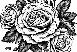 Carnation,rose bouquet tattoo idea