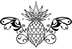 Majestic, crown, pineapple ,vagina, anus tattoo idea