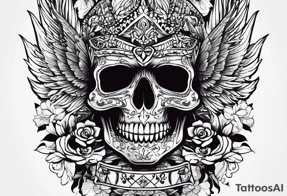 Phoenix mexican skullstyle tattoo idea