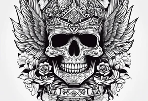 Phoenix mexican skullstyle tattoo idea