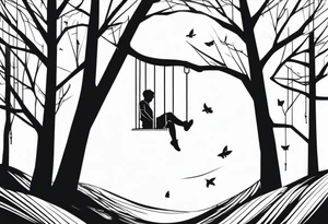 swinging from trees tattoo idea
