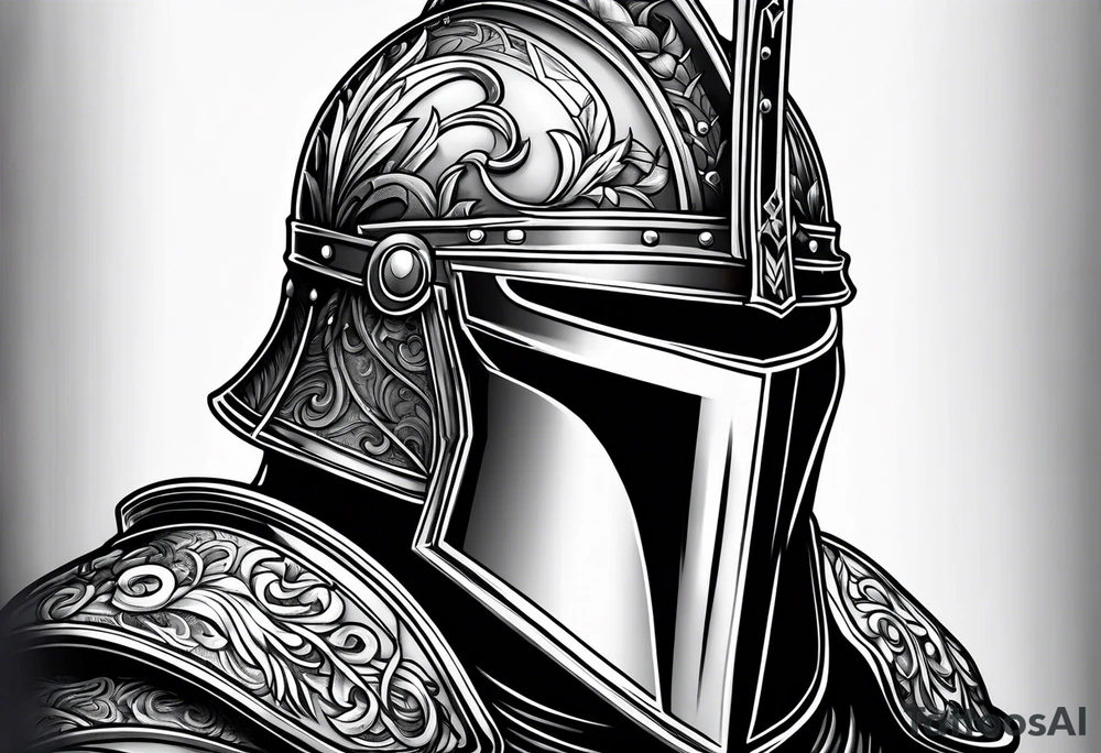 knight helmet tattoo idea