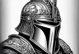knight helmet tattoo idea
