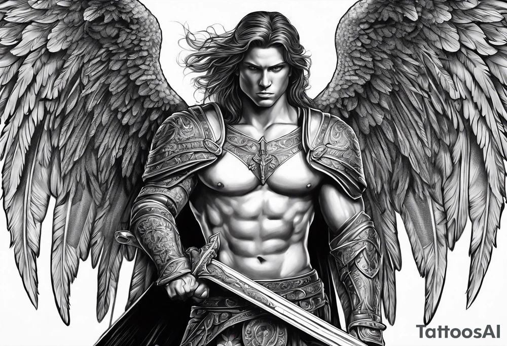 Arch angel Michael with sword tattoo idea
