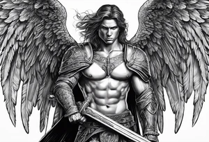 Arch angel Michael with sword tattoo idea