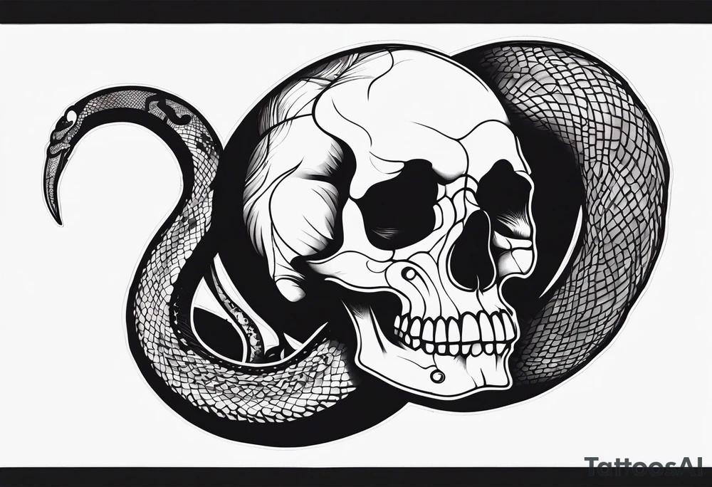 Skull and snake tattoo idea