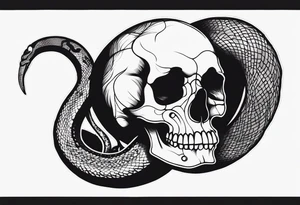 Skull and snake tattoo idea