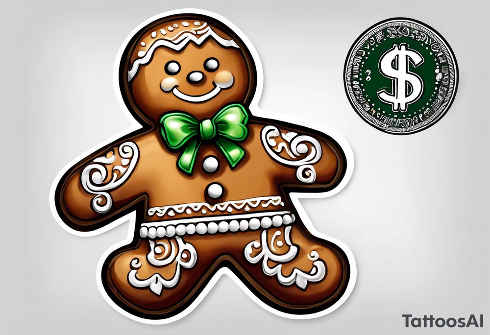 gingerbread man with a money shot tattoo idea