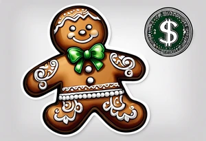 gingerbread man with a money shot tattoo idea