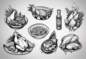 cooked chicken nibble tattoo idea