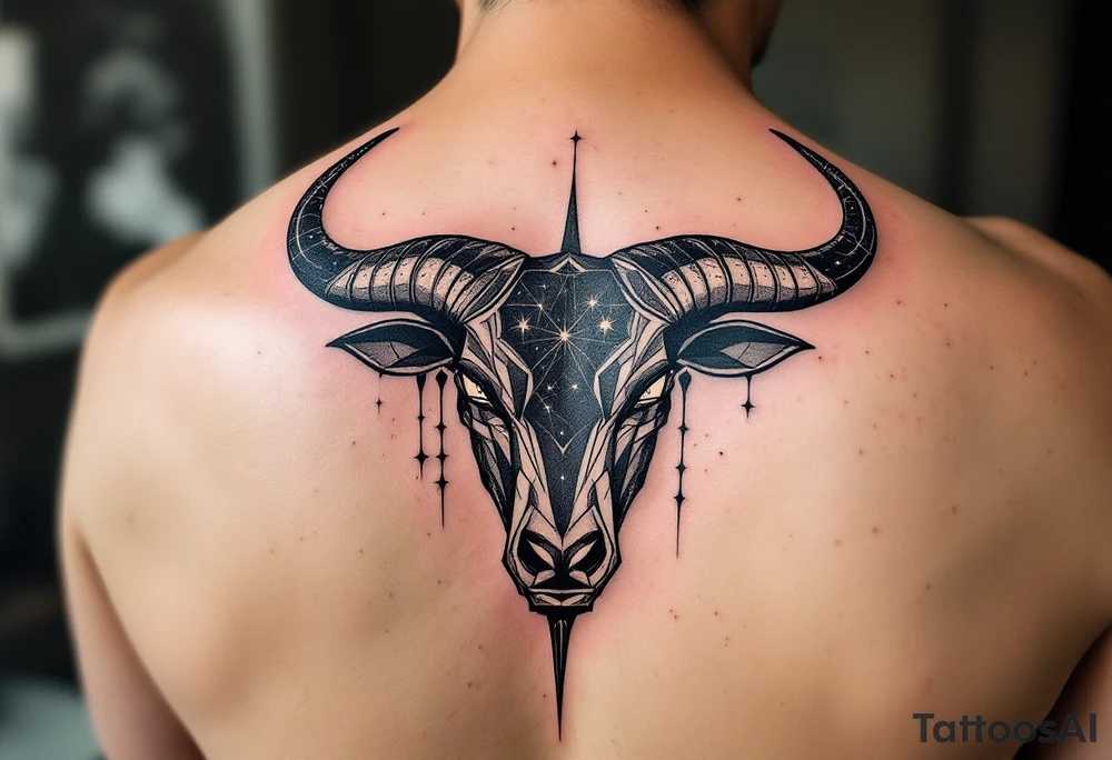 With horns dipped in silver and hooves in shadow, the Taurus star constellation roams the cosmic pasture. tattoo idea