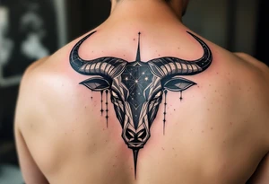 With horns dipped in silver and hooves in shadow, the Taurus star constellation roams the cosmic pasture. tattoo idea