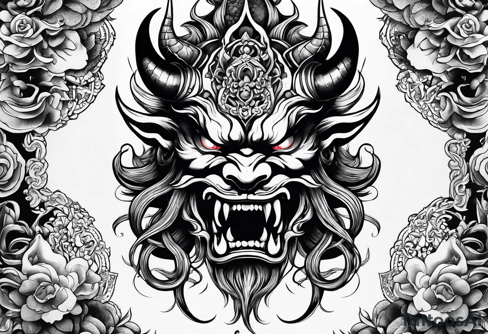 Japanese Demon tattoo idea
