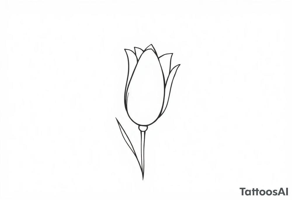 Tulip, tulip line style tattoo, hidden S letter in Tattoo, more better lines tattoo idea