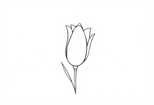 Tulip, tulip line style tattoo, hidden S letter in Tattoo, more better lines tattoo idea