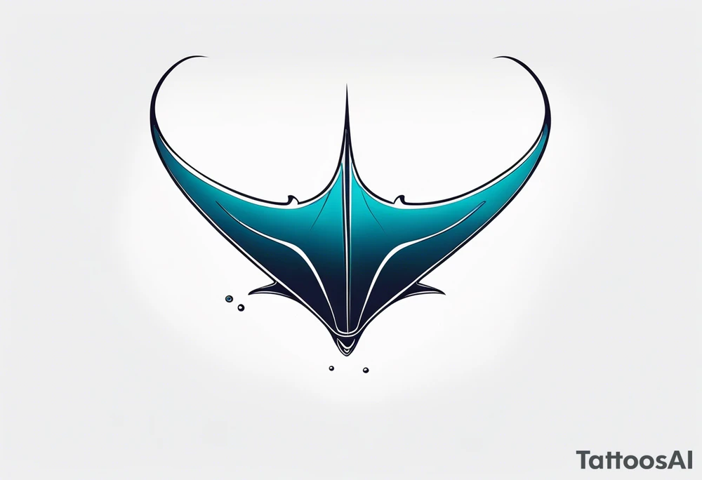Manta ray swimming tattoo idea